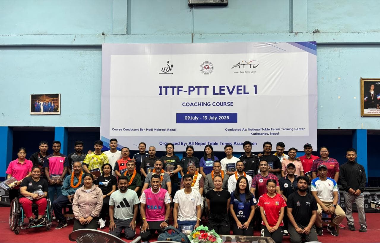 टेबलटेनिसकाे लेभल वान कोचिङ कोर्ष सुरू