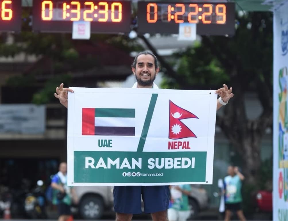 ‘नेपाल यूएई’को झण्डा लिएर अन्तराष्ट्रिय म्याराथन