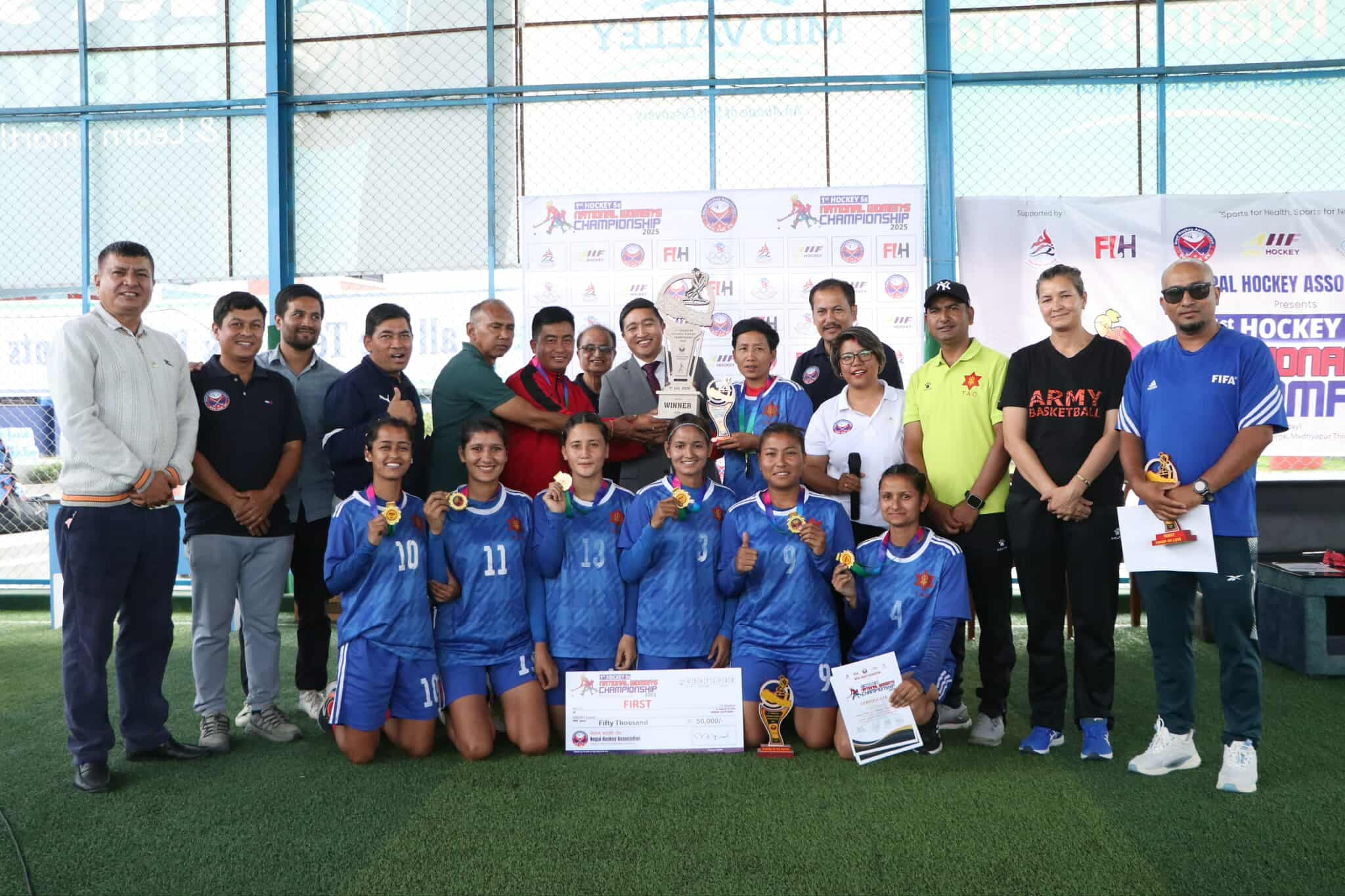 फाइभ ए साइड इन्डोर हक्कीमा आर्मी च्याम्पियन