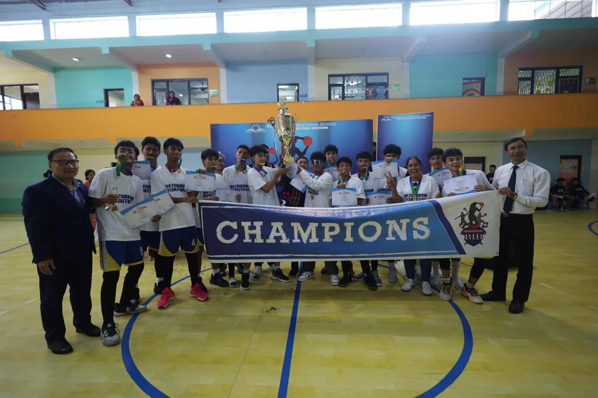 बीआइबी बास्केटबलमा मातृभूमि स्कुल च्याम्पियन